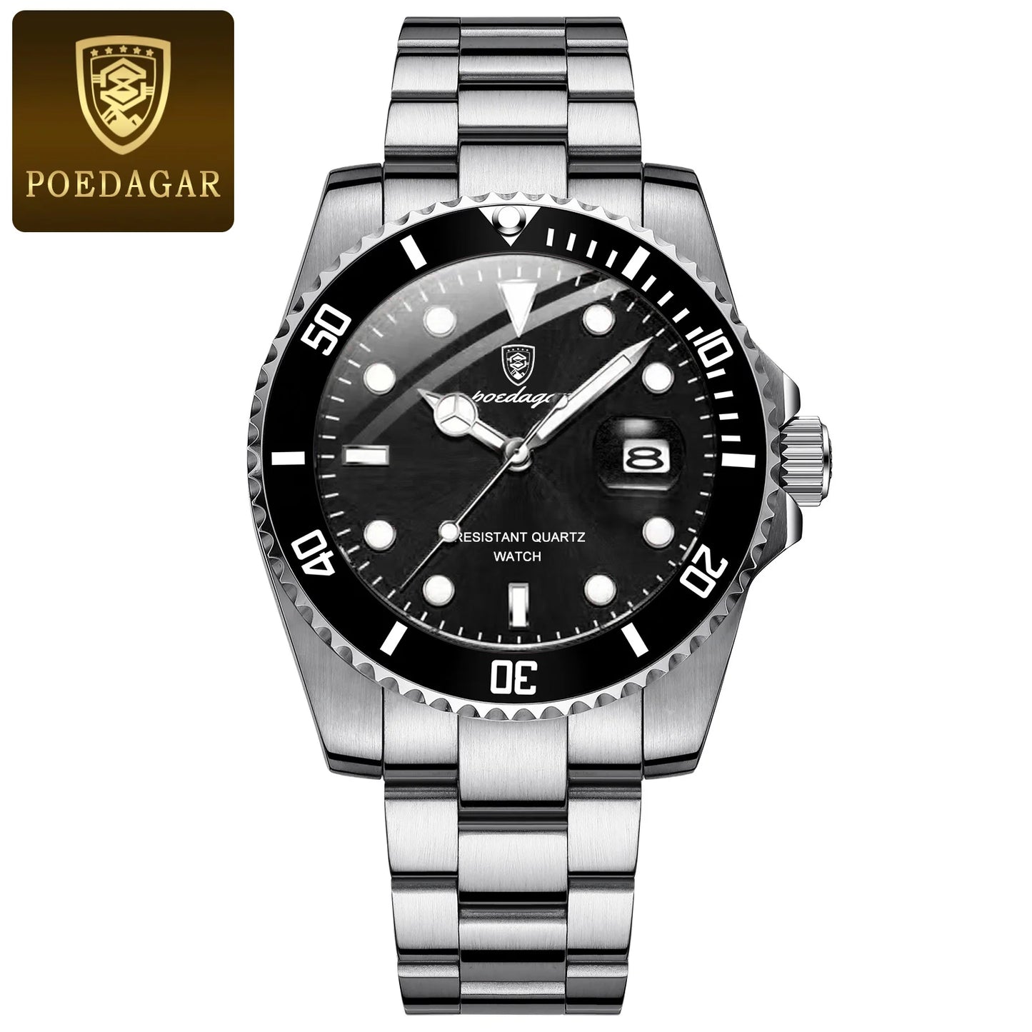 Full Calendar Business Watch – Luminous Dial with Stainless Steel Bracelet
