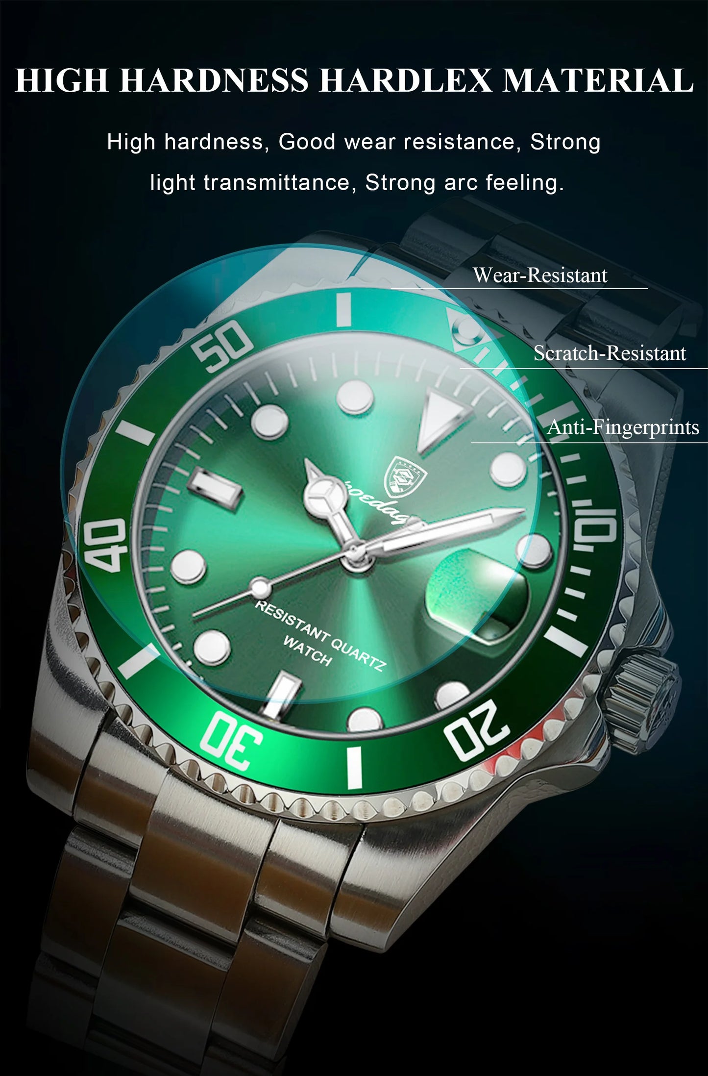 Full Calendar Business Watch – Luminous Dial with Stainless Steel Bracelet