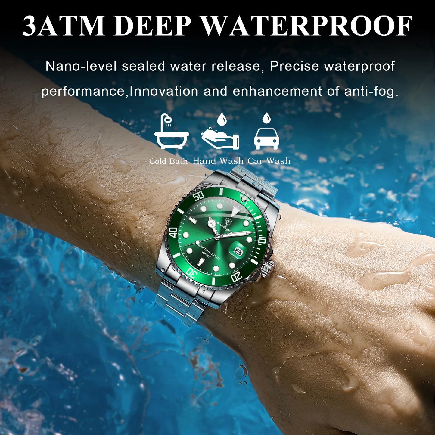 Full Calendar Business Watch – Luminous Dial with Stainless Steel Bracelet