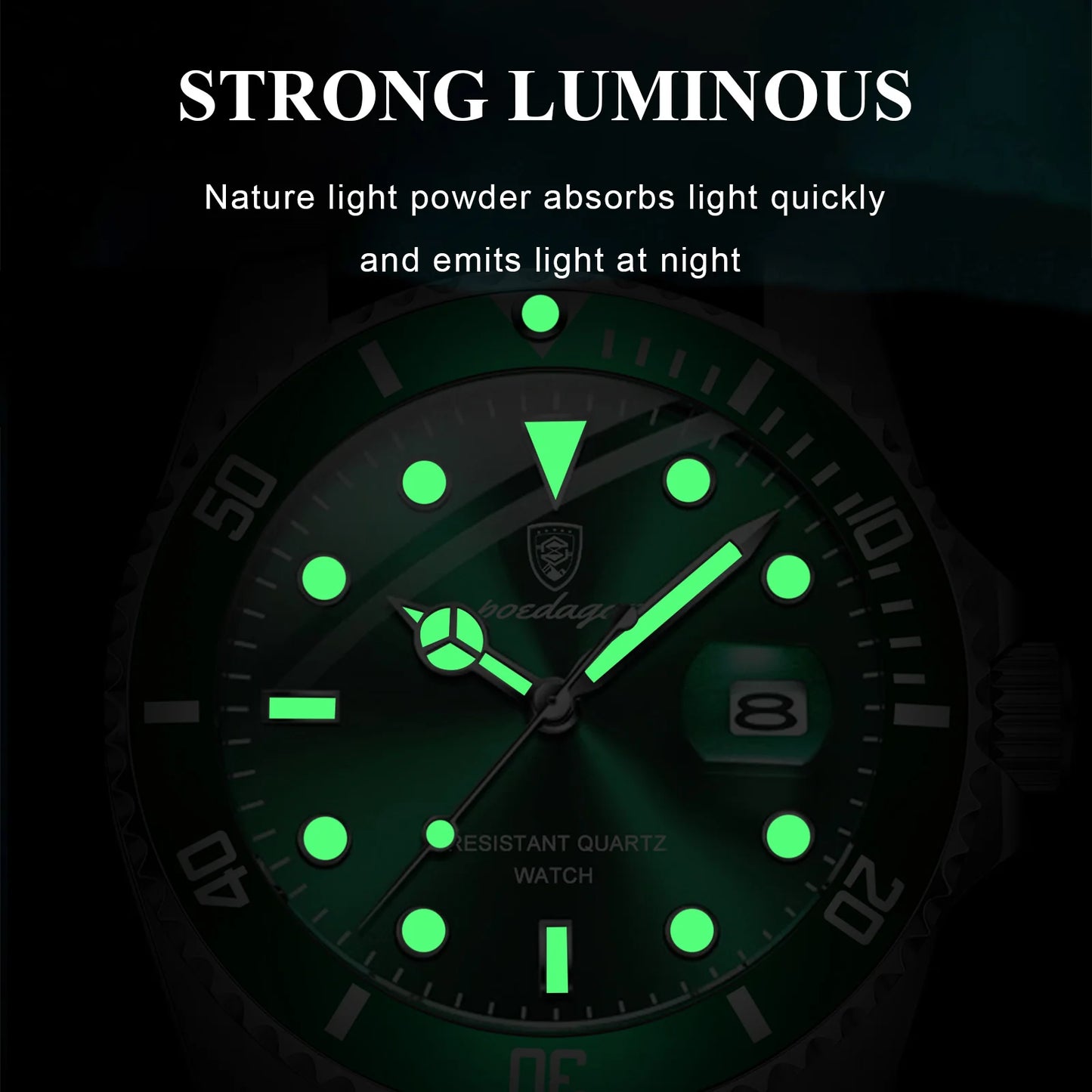 Full Calendar Business Watch – Luminous Dial with Stainless Steel Bracelet