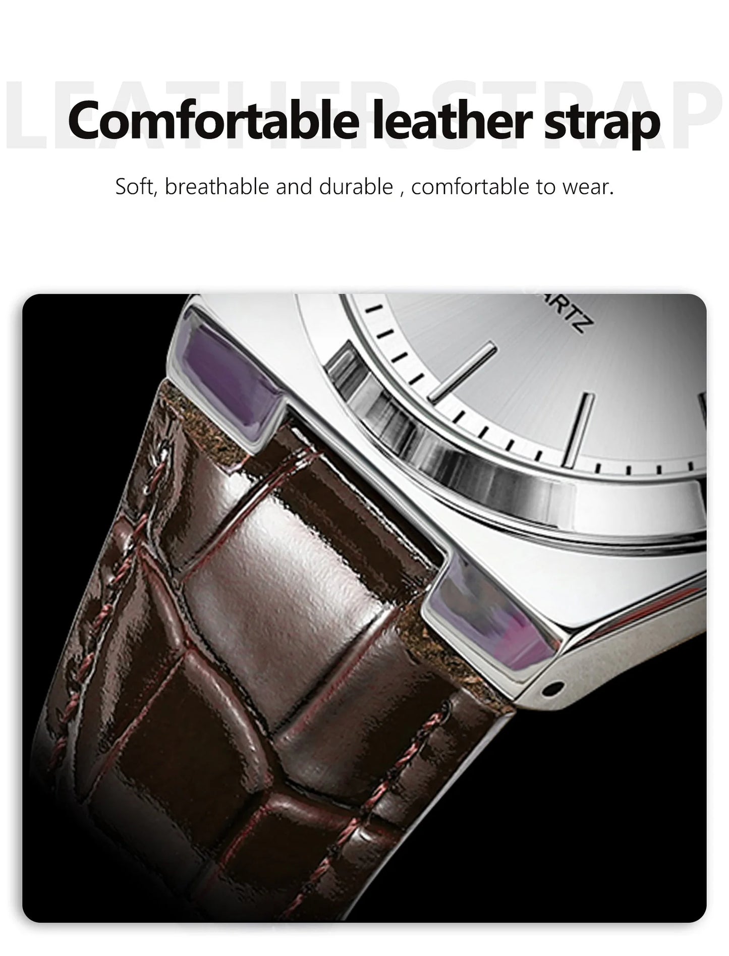 Full Calendar Leather Watch – Luminous Dial with Date, Week & Classic Buckle
