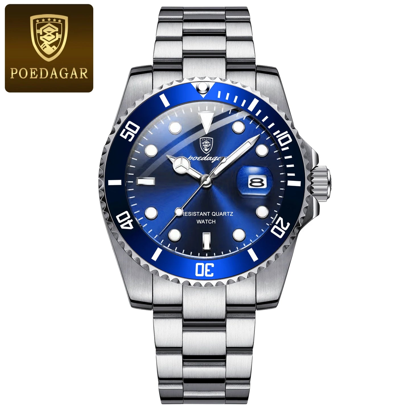 Full Calendar Business Watch – Luminous Dial with Stainless Steel Bracelet