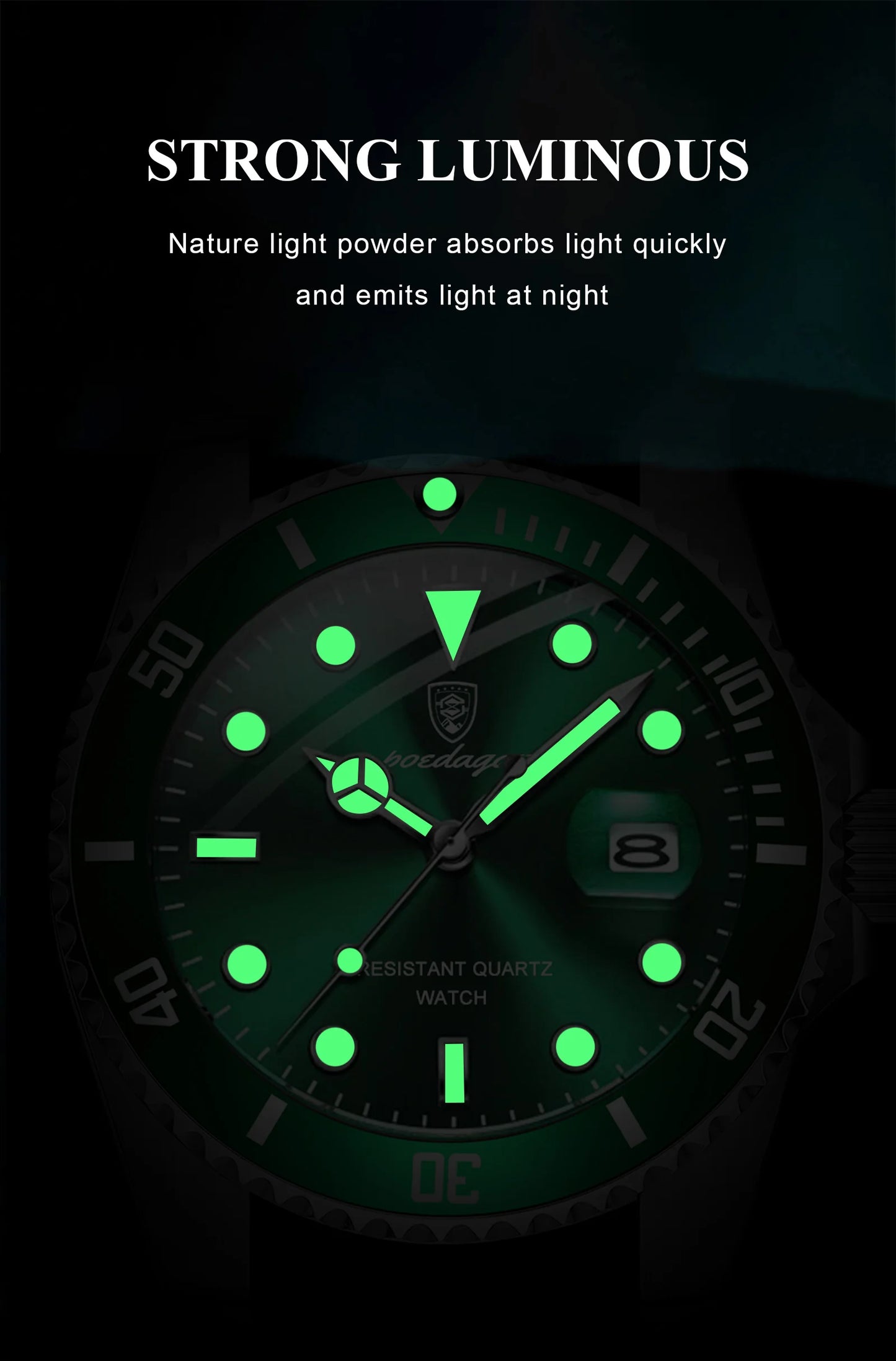 Full Calendar Business Watch – Luminous Dial with Stainless Steel Bracelet